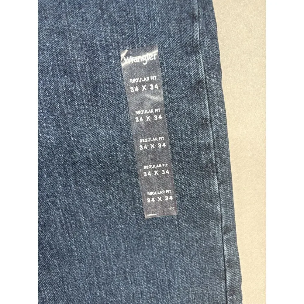 Wrangler Men's Regular Fit‎ Jeans 1% Comfort Stretch Blue Jeans 34x34 NEW